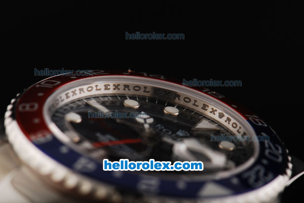 Rolex GMT-Master Automatic Movement Full Steel Case/Strap with Black Dial and Two Tone Bezel - Click Image to Close